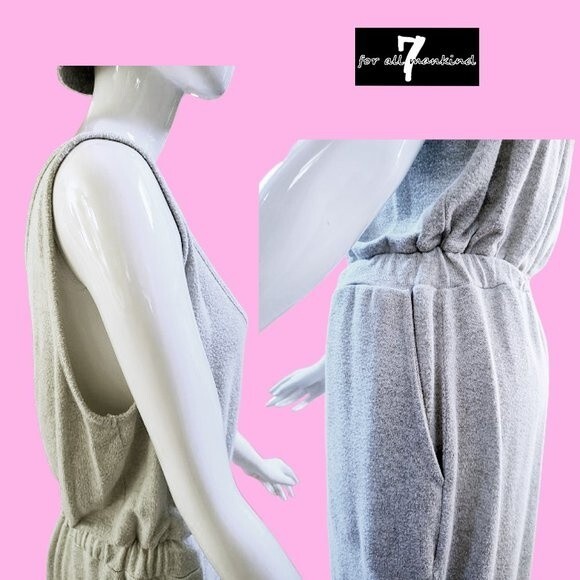 7 FOR ALL MANKIND NEW Drawstring Scoop Neck Cuff Leg Jumpsuit L - Picture 7 of 11